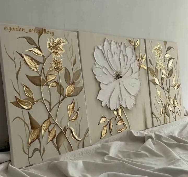تابلو برجسته ۳ لت شکوفه سلطنتی royal bloom✨
